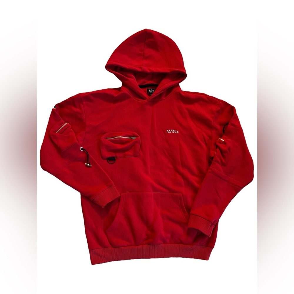 Boohoo Man - NWT - Oversized Cargo Hoodie With Bungee Cord - Medium - Picture 4 of 9